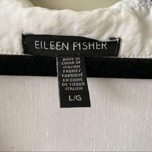EILEEN Fisher-Linen Blend Double Pocket Button Down (Large) - Picture 10 of 10
